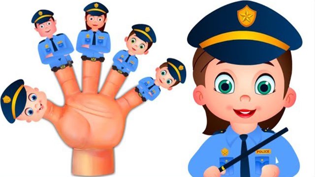 New 2D Cartoon For Children With Police Finger Family Nursery Rhyme For Kids